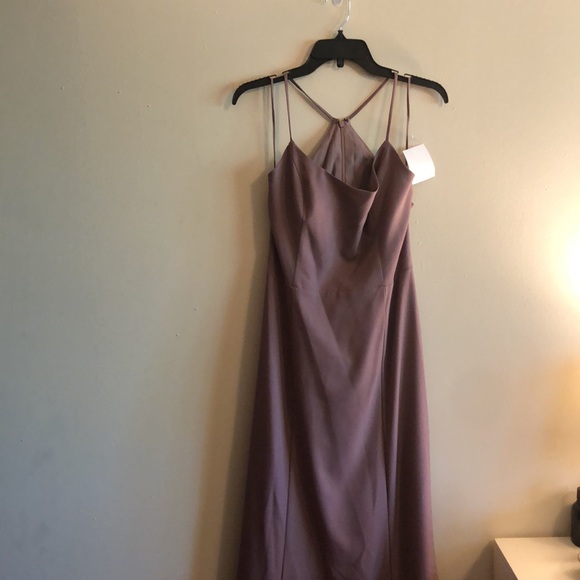 Amsale Taryn Mauve Crepe Dress - Picture 4 of 11